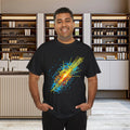 Abstract Particle Collision Science Energy Color Splash Graphic T-Shirt
