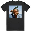 Retro 70s Classic Jaws Captain Quint Machete Movie Fan   T Shirt