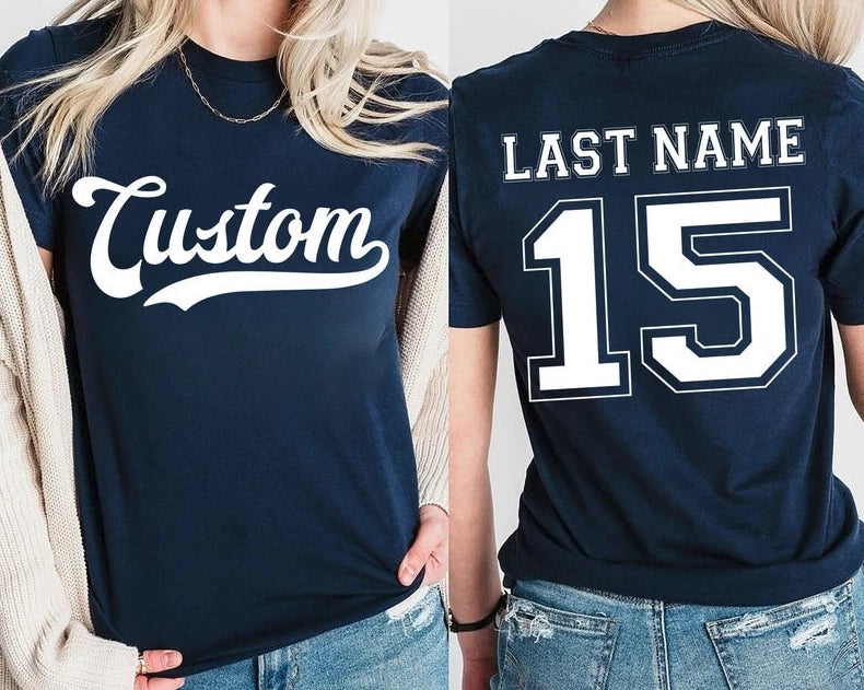 Personalized Sports Jersey Tee | Custom Team Name Shirt SIZE S  - 5XL