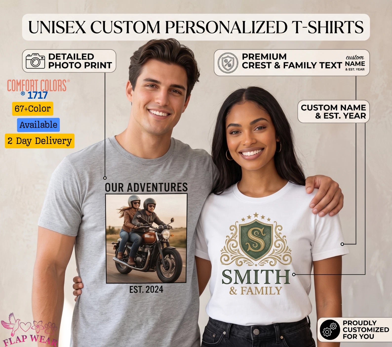Unisex Photo Text Personalized T-Shirt ,Mens T shirt,Women T shirt,Vintage Gift