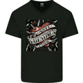 Anti Valentines Club Heart Singles Day Mens V-Neck Cotton T-Shirt