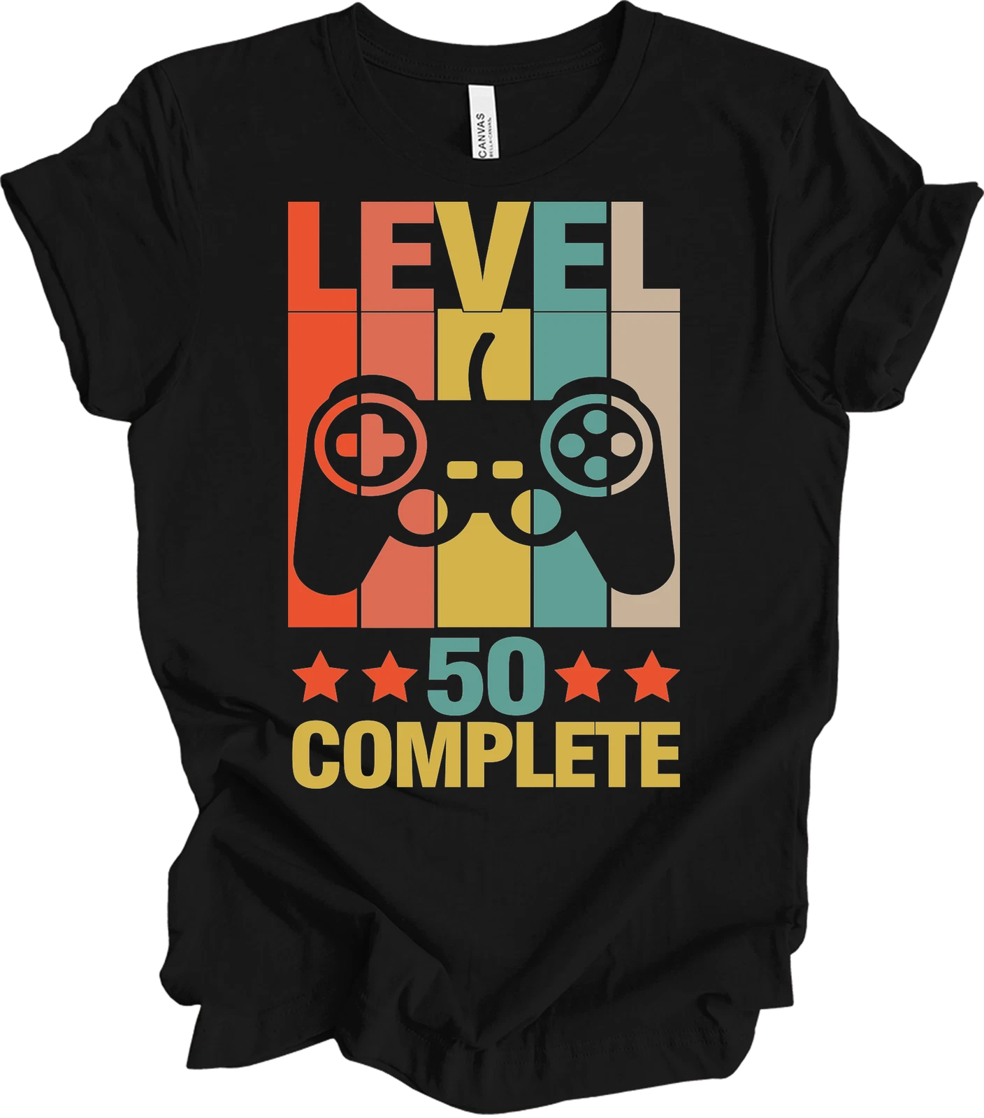 Level Complete Gamer 50th Birthday T-Shirt Level 50 Complete Video Game Retro Te