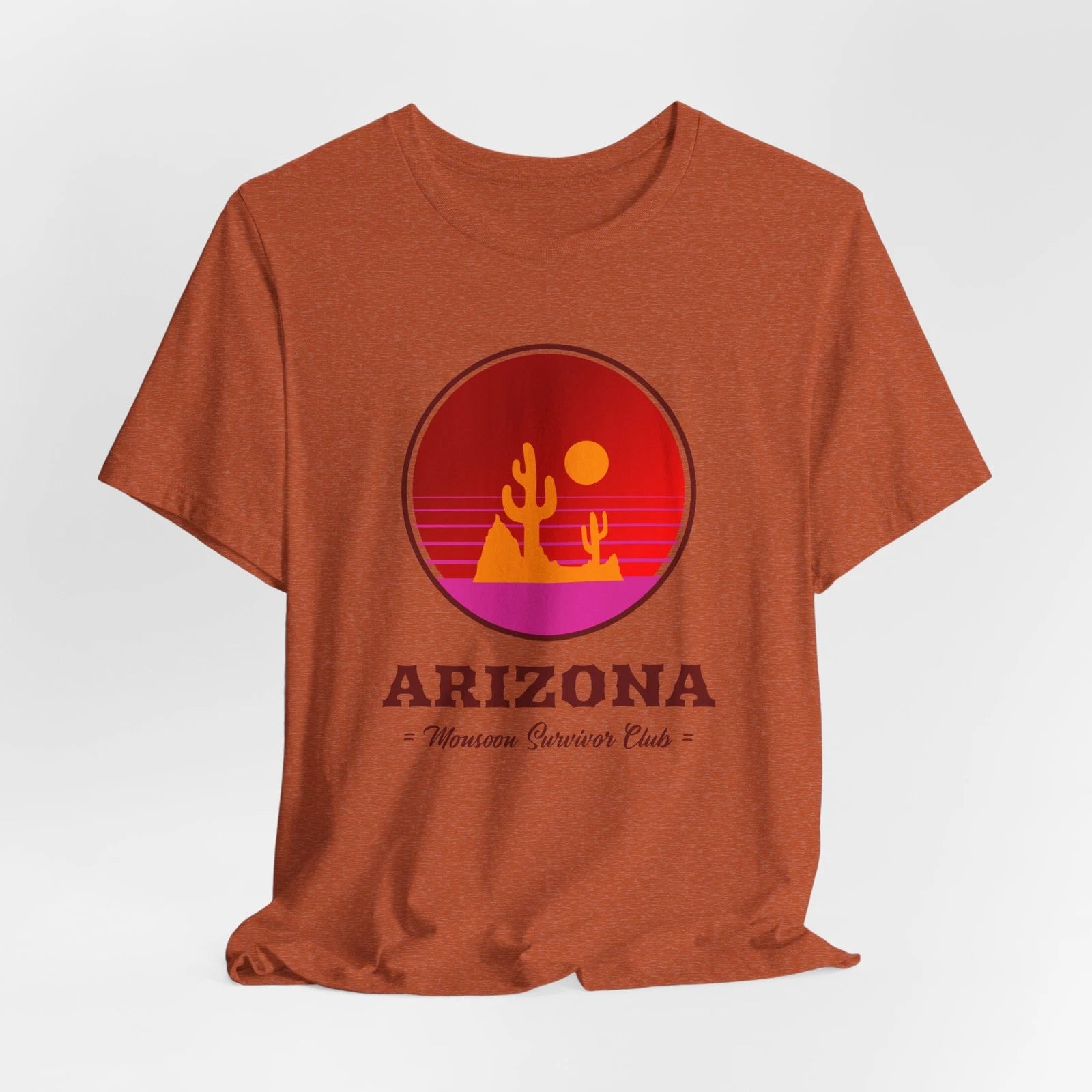 Arizona Desert Sunset T-Shirt | Cactus Retro Circle Design