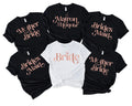 Personalised Bachelorette Team Bride T Shirt,Hen Party Shirts, Bridal party (AM)