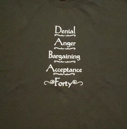 Over The Hill Funny T-Shirt gag mens 2XL Fourty 40 Birthday Denial Angry 2XLarge