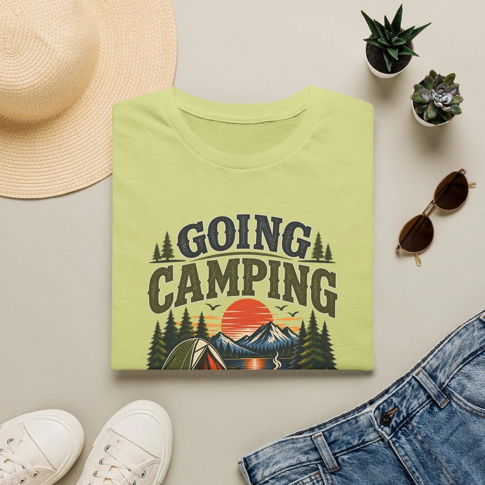 Going Camping Retro Sunset T-Shirt | Camping Graphic Tee