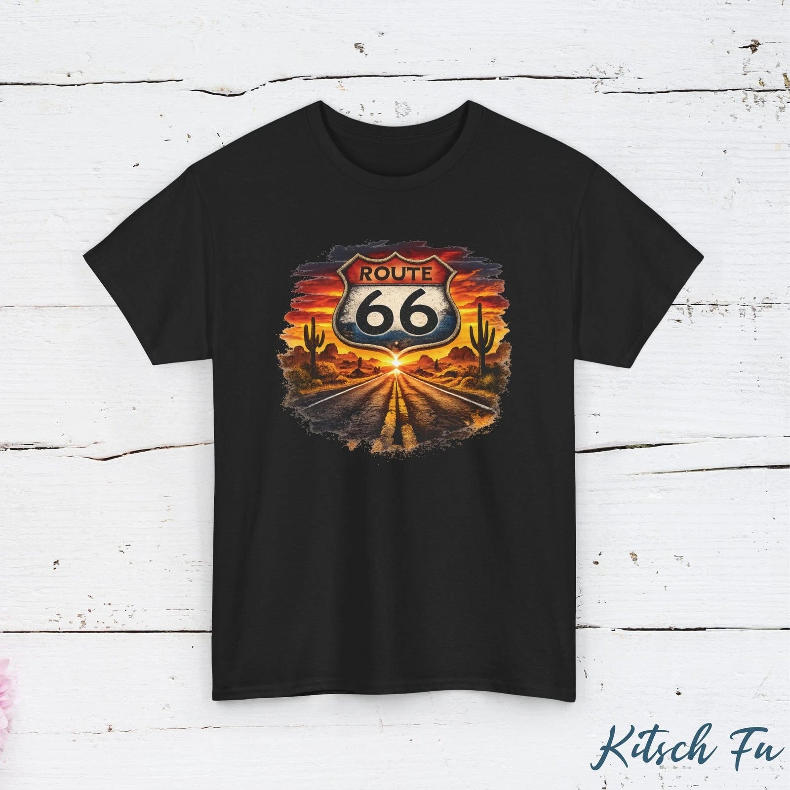 Route 66 Desert Sunset Shirt | Retro Americana Highway 66 T Shirt