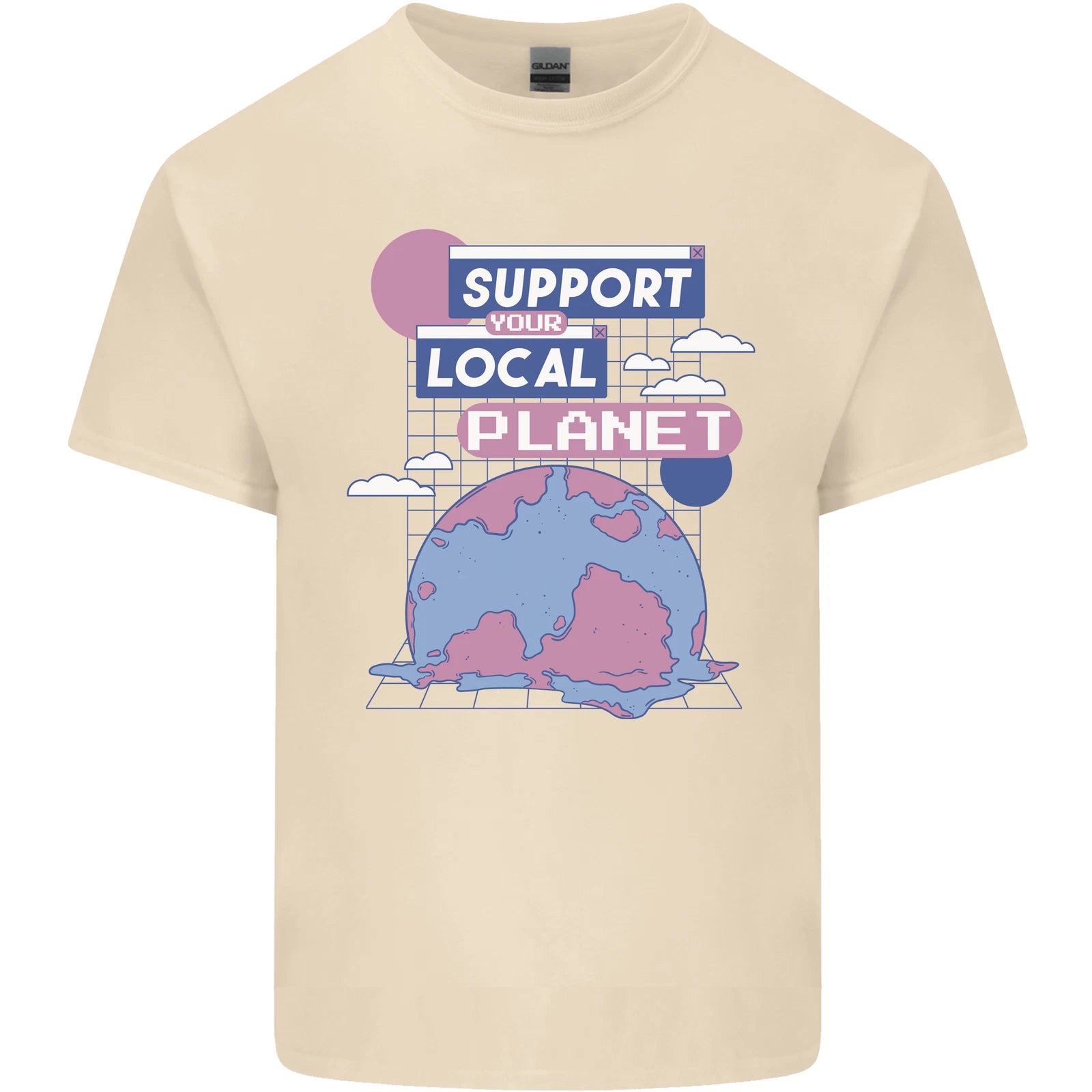Climate Change Support Your Local Planet Mens Light Cotton T-Shirt