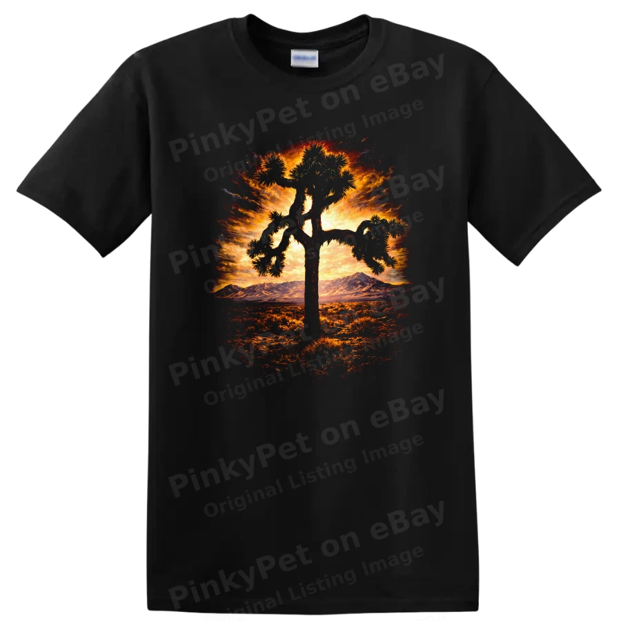Vintage Tree Landscape Sunset T Shirt Retro Nature Art Graphic Tee