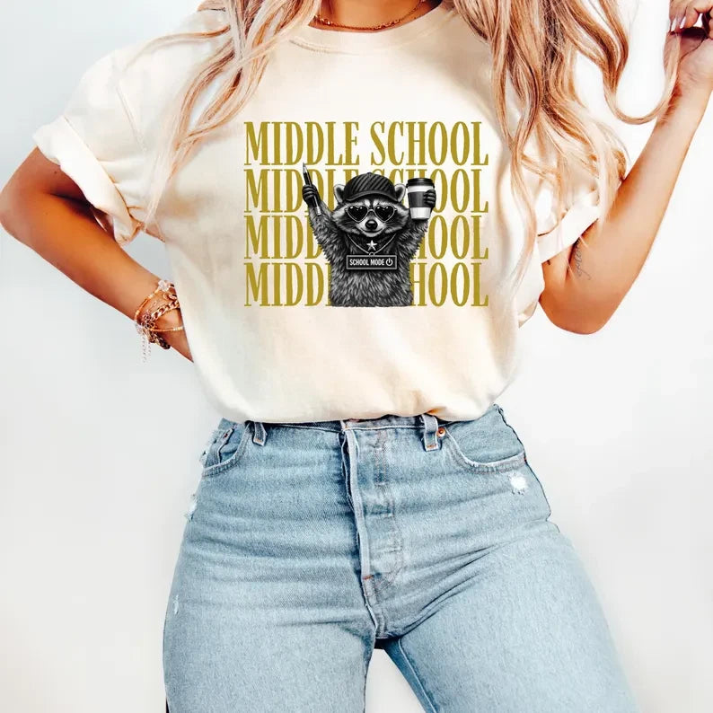 Middle School Teacher Shirt, Funny Raccoon Tee, First Day of School