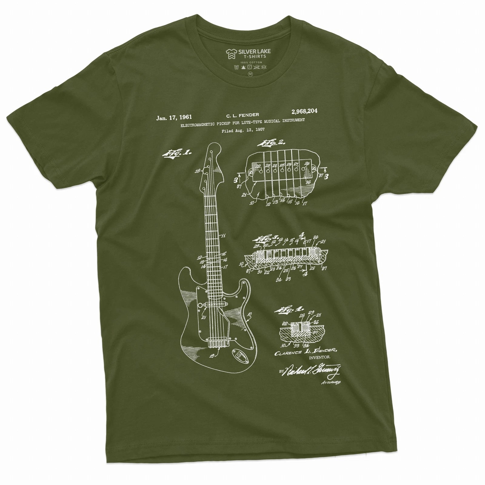 Guitar 1955 Patent T-shirt Guitar Player Birthday music musician Guitarist tee