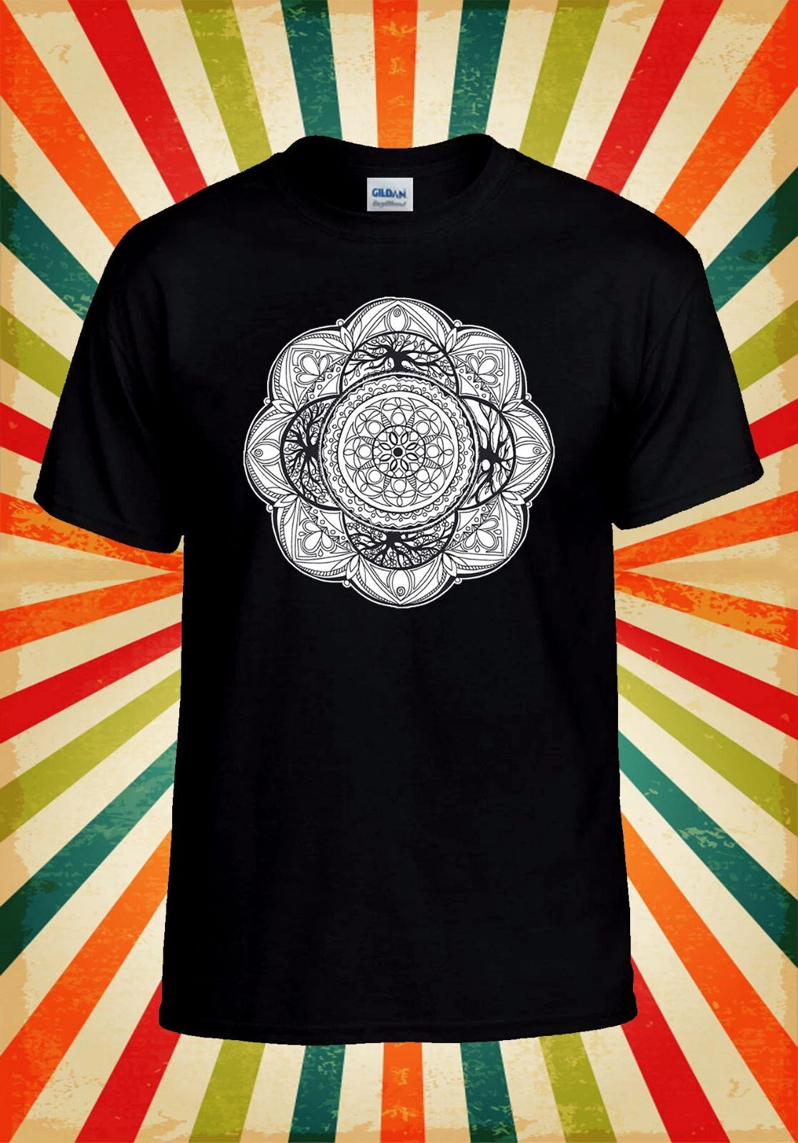 Mandala Flower Henna Art Drawing Cool Men Women Unisex Baseball T Shirt Top 2830