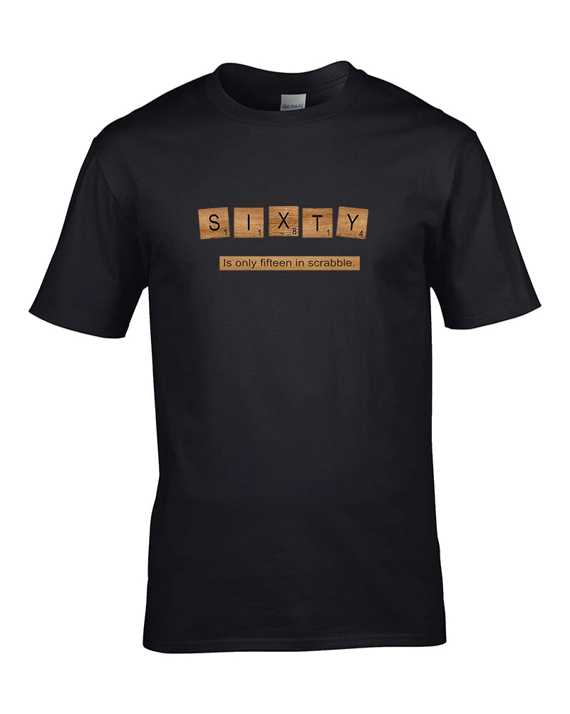SIXTY Is Only Fifteen in Scrabble. Desperately Aging Game Parody Men's T-Shirt
