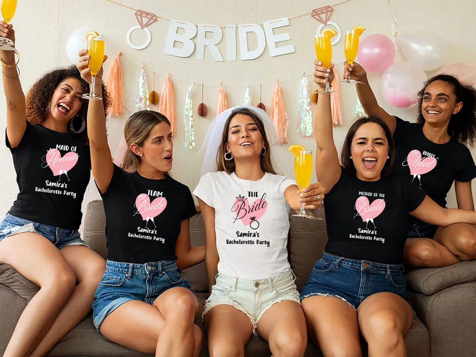 Personalised Hen Party T Shirts, Team Bachelorette Party Shirt, Love Team