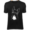 Boston Terrier Line Art - Cute Minimalist Doodle with Big Eyes & Upright Ears