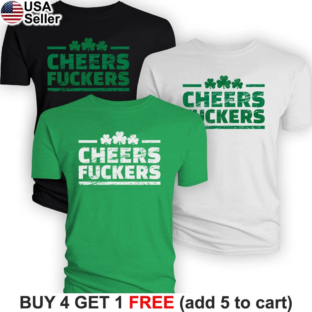 Cheers T-Shirt Shamrock St Patricks Day Saint Clover Holiday Beer Funny BSP14