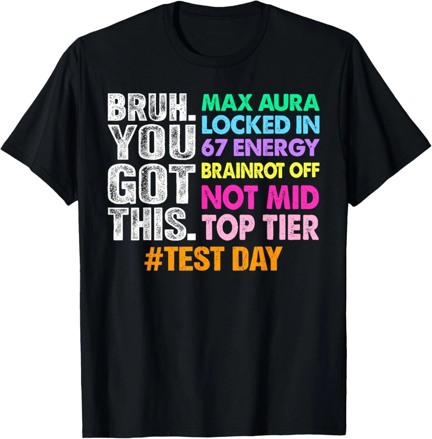Test Day Bruh You Got This Max Aura Locked in 67 Energy T-Shirt unisex T-Shirt