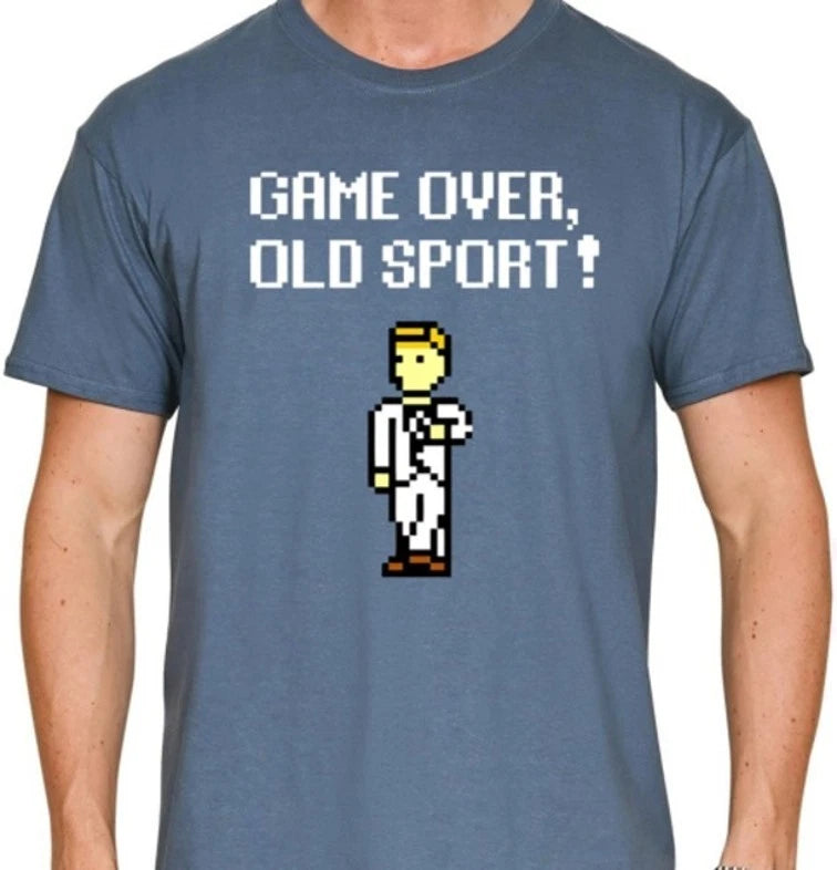 Game Over Old Sport T Shirt Wedding Groom Funny TV Show Comedy The IT Crowd G400