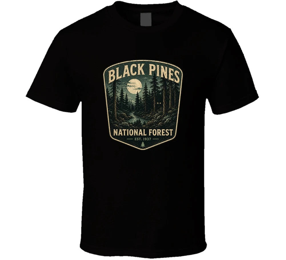 Black Pines National Forest Funny Fake Park T Shirt