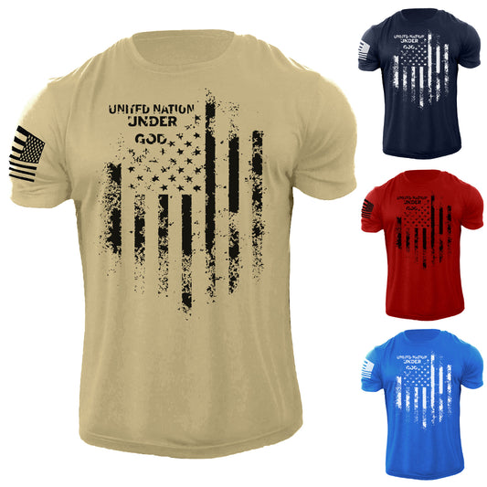 New Men's United Nation Under GOD T Shirt American Patriotic USA 100% Cotton