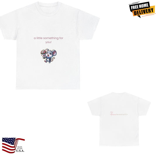 New Hot Cartoon Mouse with Flowers Tee | Sentimental Cotton tee