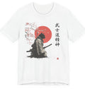 Black Cat Samurai Bushido T-Shirt Katana Warrior Sakura & Kanji Design Zen Tee