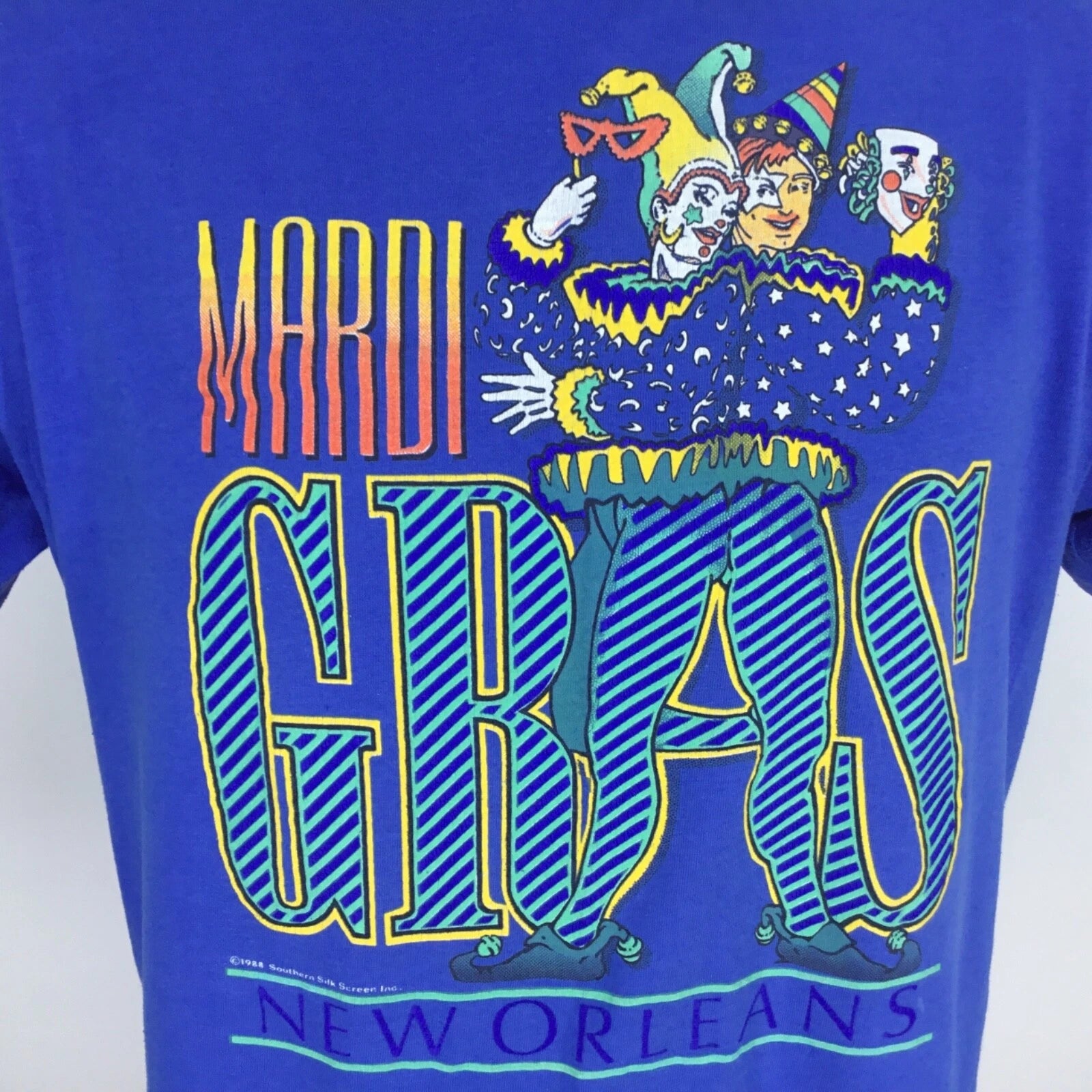 Vintage Sz XL TShirt 1988 Mardi Gras Festival New Orleans Masquerade