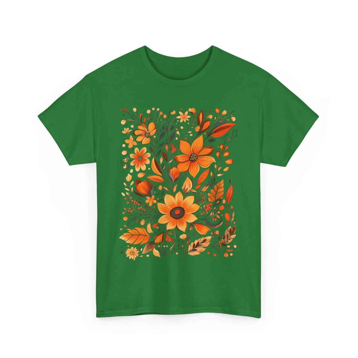 Fall Aesthetic T-Shirt | Autumn Leaves | Floral Fall Flowers Cottagecore T-Shirt