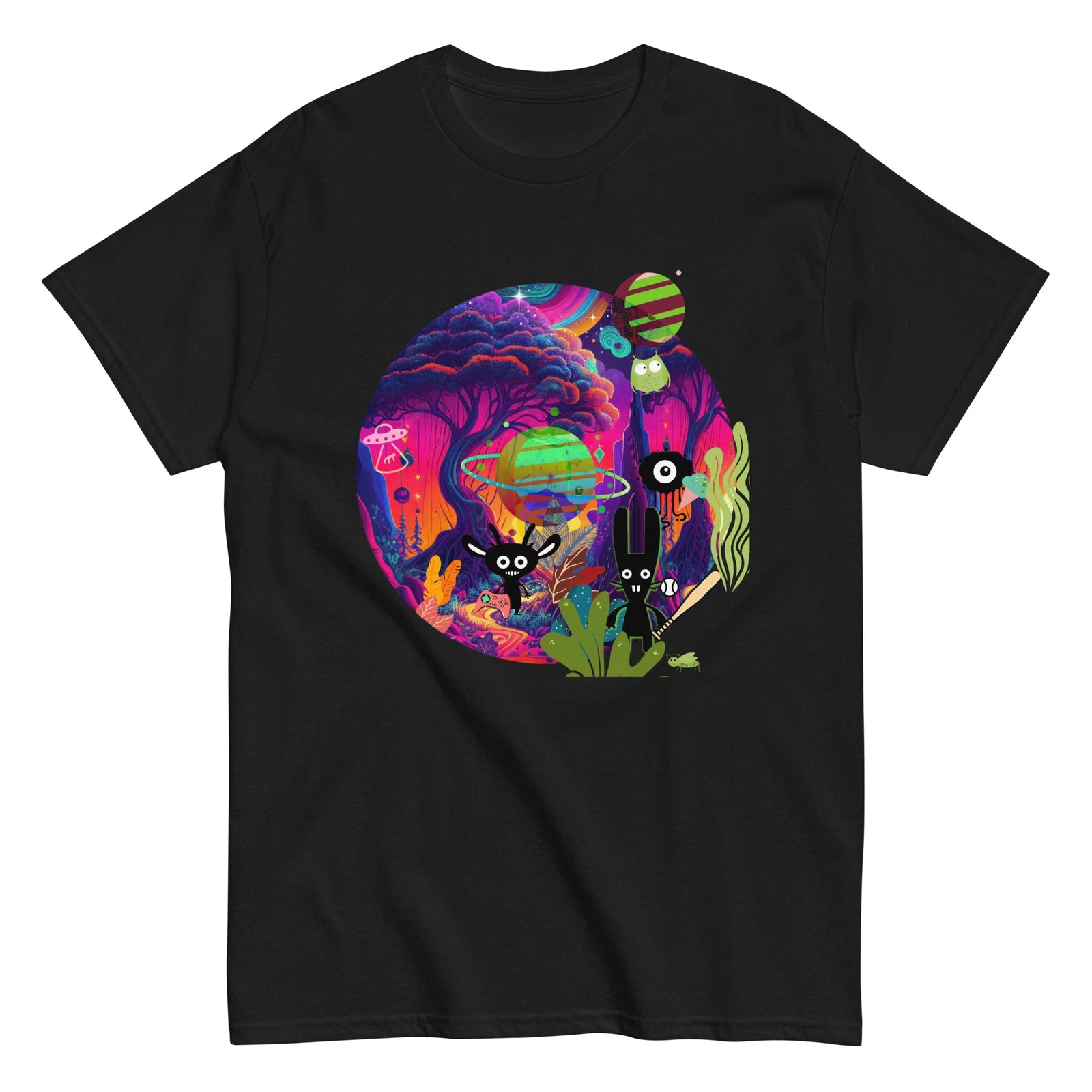 Alien Gamer Adult T-Shirt - Galaxy Gamer Streetwear Graphic Tee (Unisex)