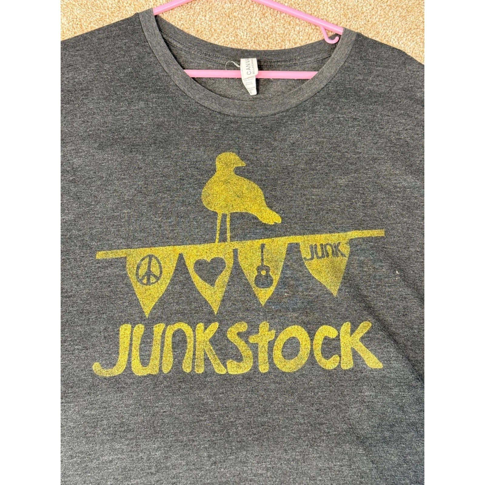 JUNKSTOCK Omaha Graphic Shirt 2XL Charcoal Gray Heather Tee Nebraska Boho Indie