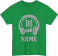 Personalized DJ Unisex T-Shirt - Custom Name Music Headphones Disc Jockey Gift