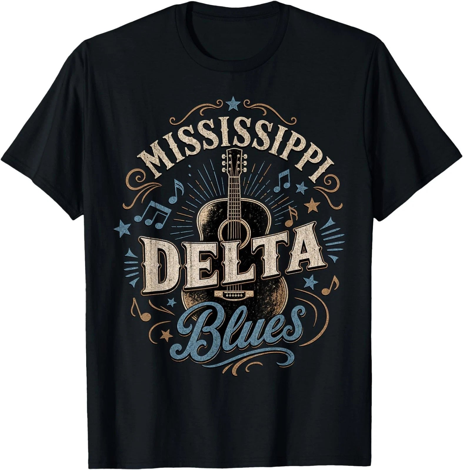 Mississippi Blues Acoustic Guitar Design T-Shirt