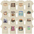 Retro Travel Western Adult T-Shirt Gratitude Thanksgiving Gift