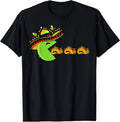 Sombrero Eating Funny Tacos with Mustaches Cinco de Mayo BLACK T-Shirt 2508