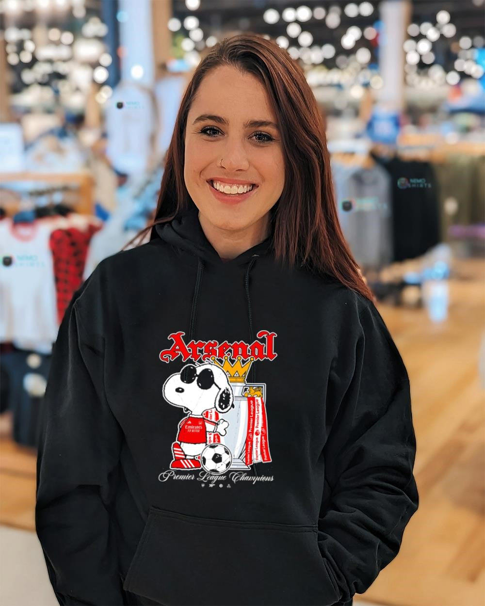 Snoopy Arsenal FC Premier League Champions shirt