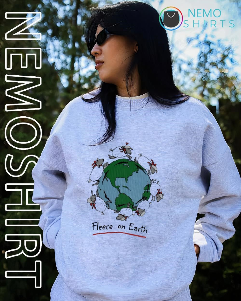 Fleece on Earth Shivering Sheeps graphic shirt