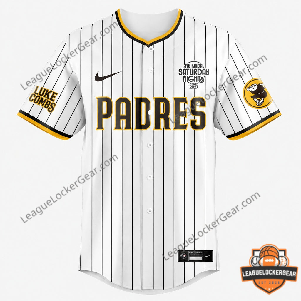San Diego Padres Luke Combs My Kinda Saturday Night Tour 2027 Baseball Jersey