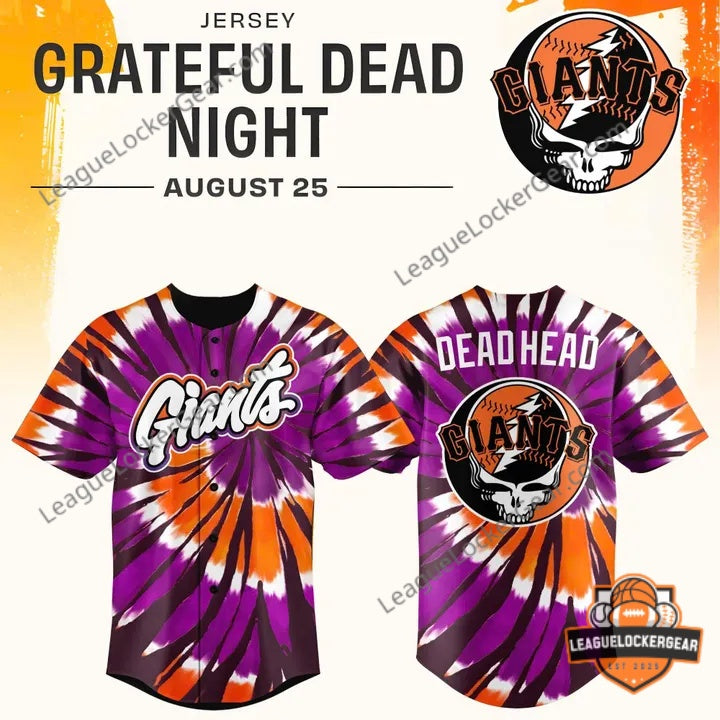San Francisco Giants Grateful Dead Night Baseball Jersey