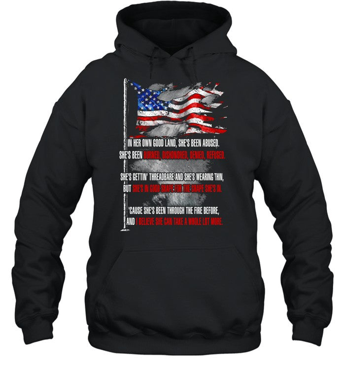She’s in good shape for the shape she’s in American flag Unisex T-Shirt