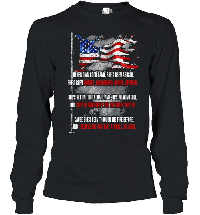 She’s in good shape for the shape she’s in American flag Unisex T-Shirt