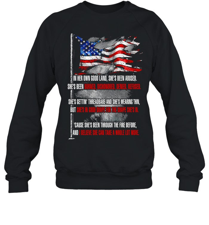 She’s in good shape for the shape she’s in American flag Unisex T-Shirt