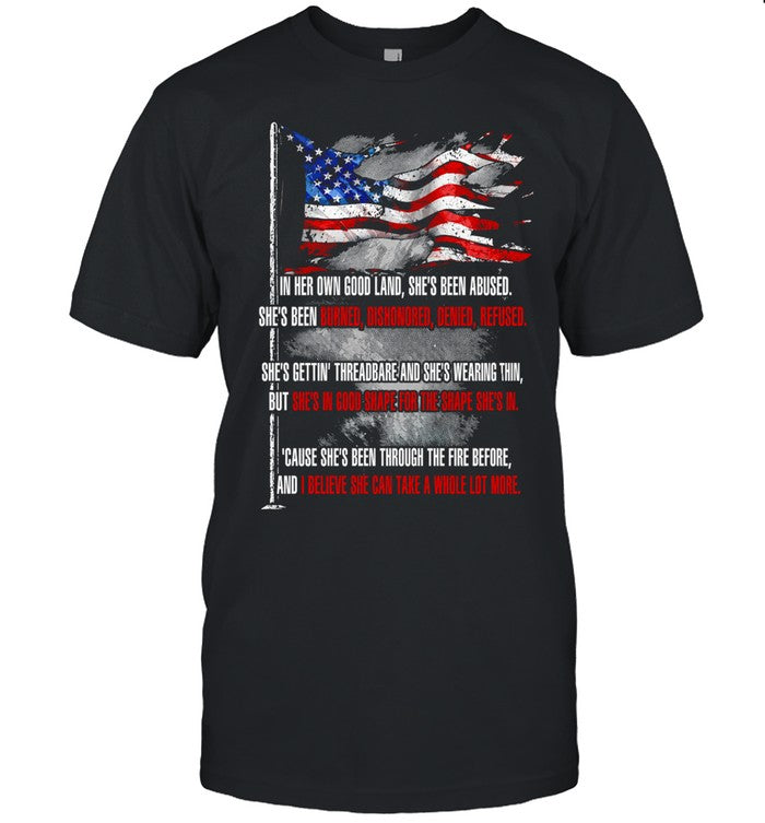 She’s in good shape for the shape she’s in American flag Unisex T-Shirt