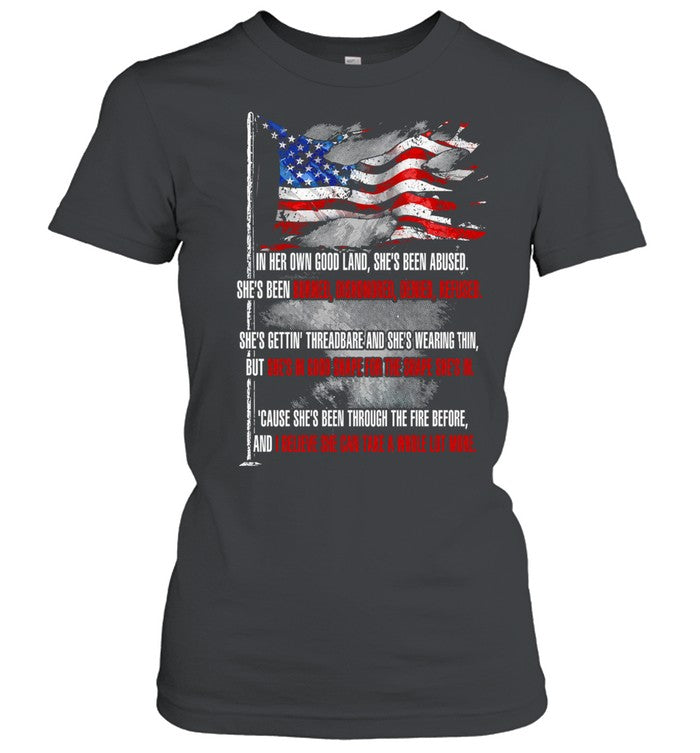 She’s in good shape for the shape she’s in American flag Unisex T-Shirt