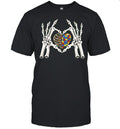 Skeleton Hands Heart Autism Awareness Puzzle Piece Unisex T-Shirt