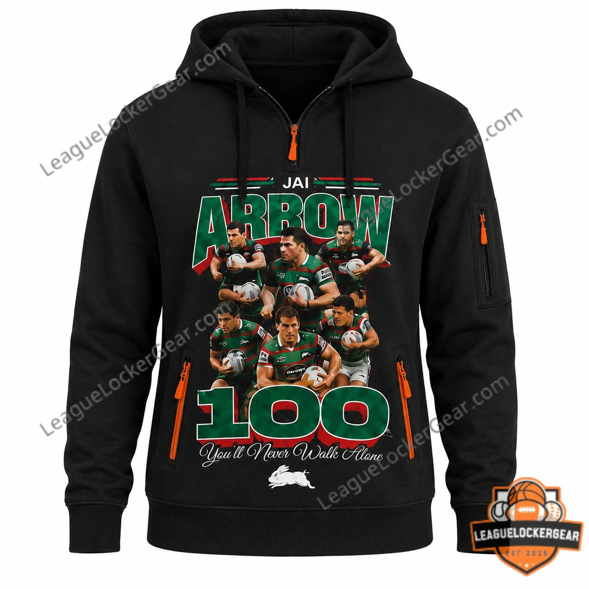 South Sydney Rabbitohs Jai Arrow 100 You’ll Never Walk Alone Hoodie