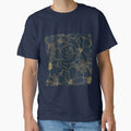 Elegant Blue Gold Roses Floral by NdesignTrend