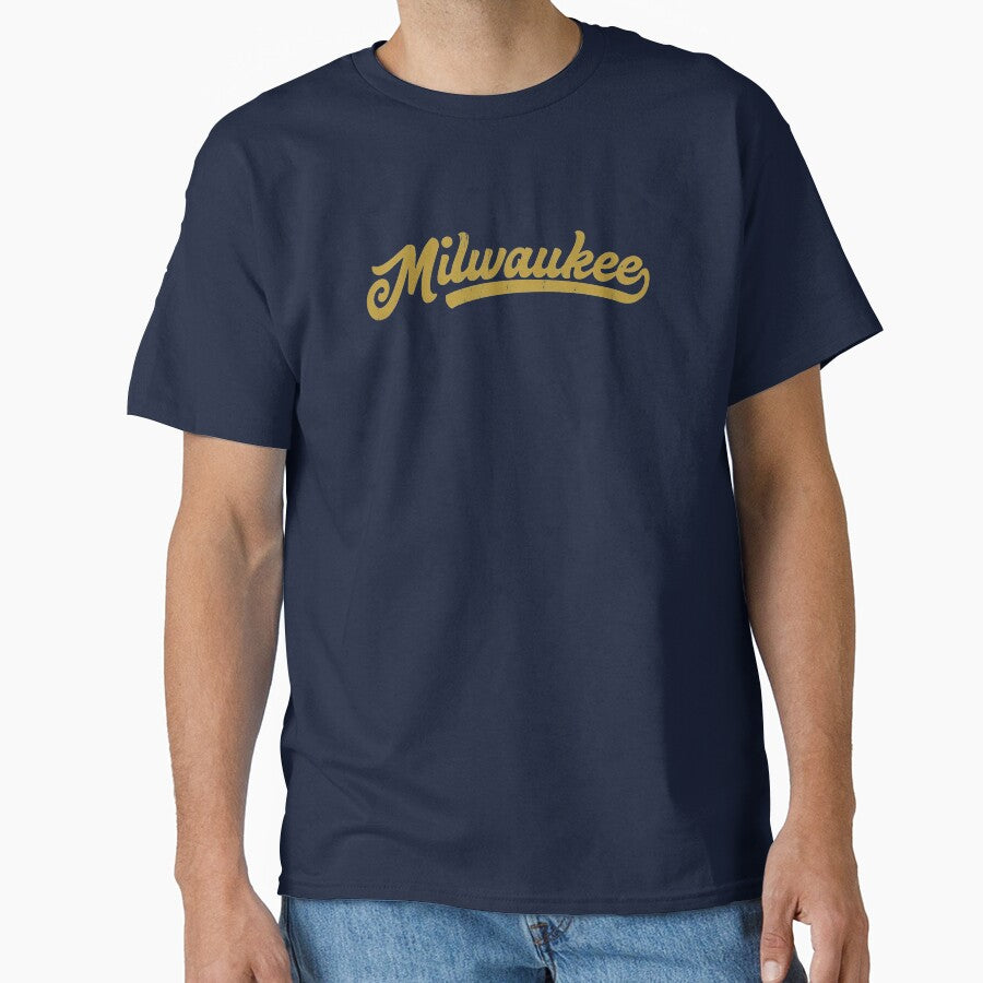 I Love Milwaukee MKE Vintage Baseball Sports Script by toutwearapparel