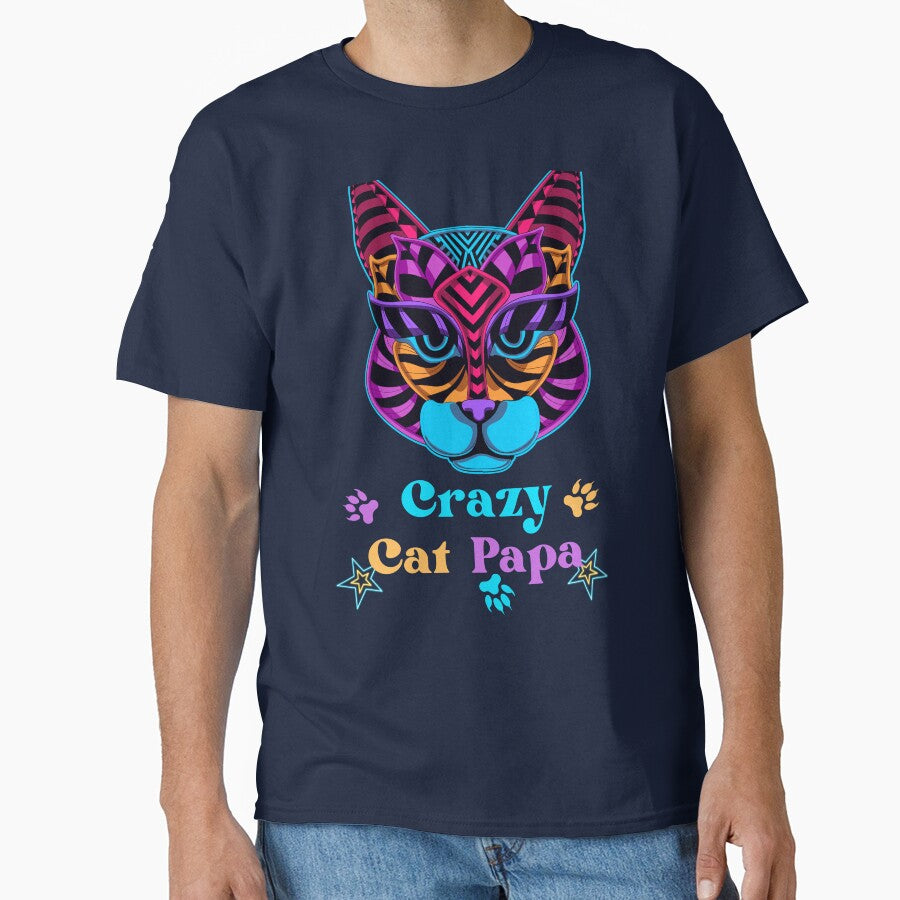 Crazy Cat Papa Illustrated Digital Design by mangaworldart