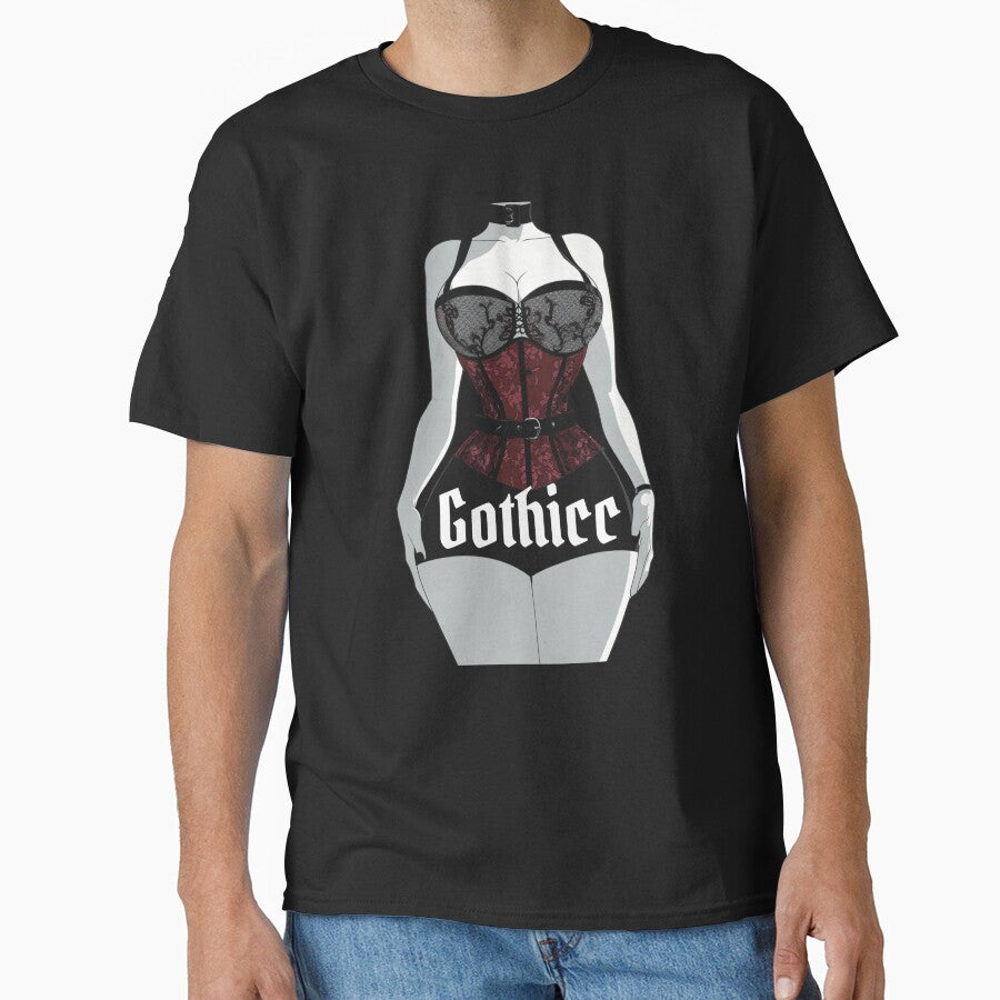 Curvy Gothic Woman Illustration – Alt Babe Art for Goth Girl Vibes by RockFireMerch