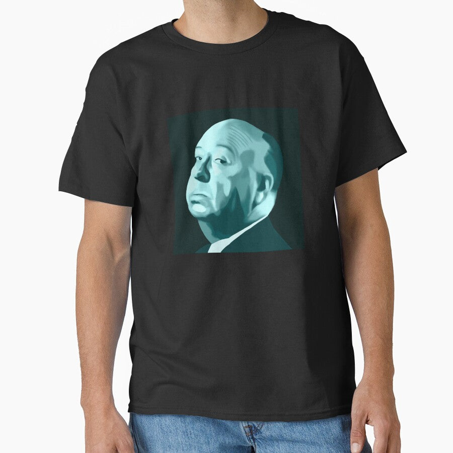 Hitchcock portrait in teal by QuirkyArtz